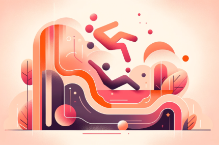 Minimalist art depicting the concept of falling.