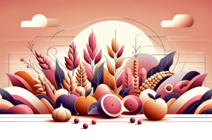 Minimalist art depicting the concept of nutrition. 