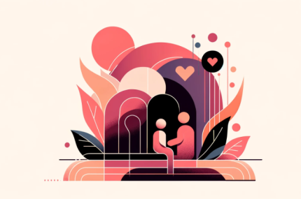 Minimalist art depicting the concept of providing care.