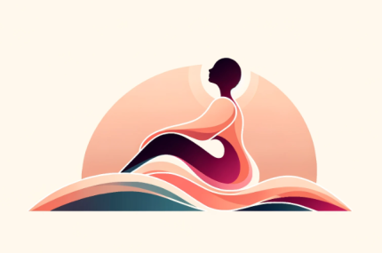 Minimalist art depicting the concept of self-care.