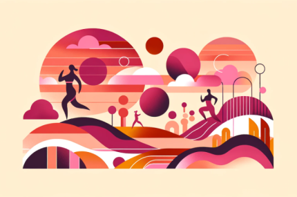 Minimalist art depicting the concept of wellness. 